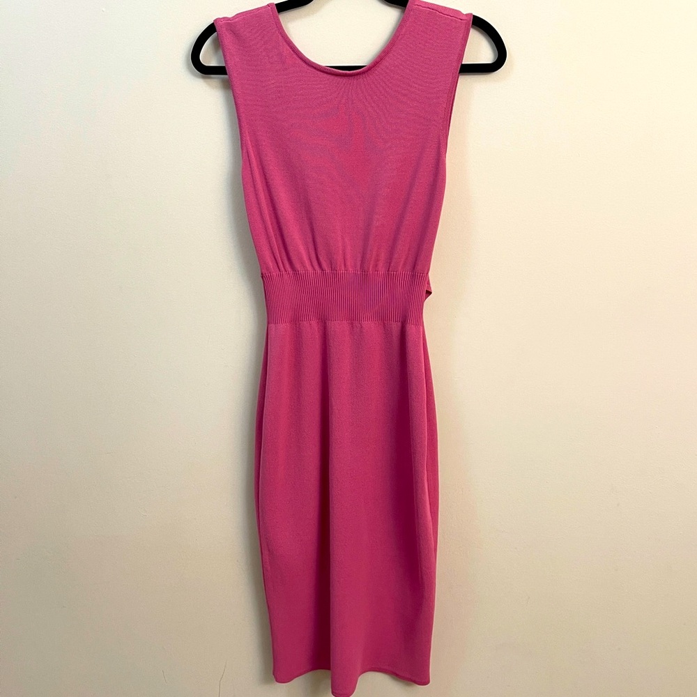 Eva Mendes for New York & Company Sleeveless Blouson Tied V-Back Knit Dress - XS